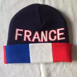8 Lot de 3 bonnets écharpes et gants avec imprimé drapeau de la France pour femmes